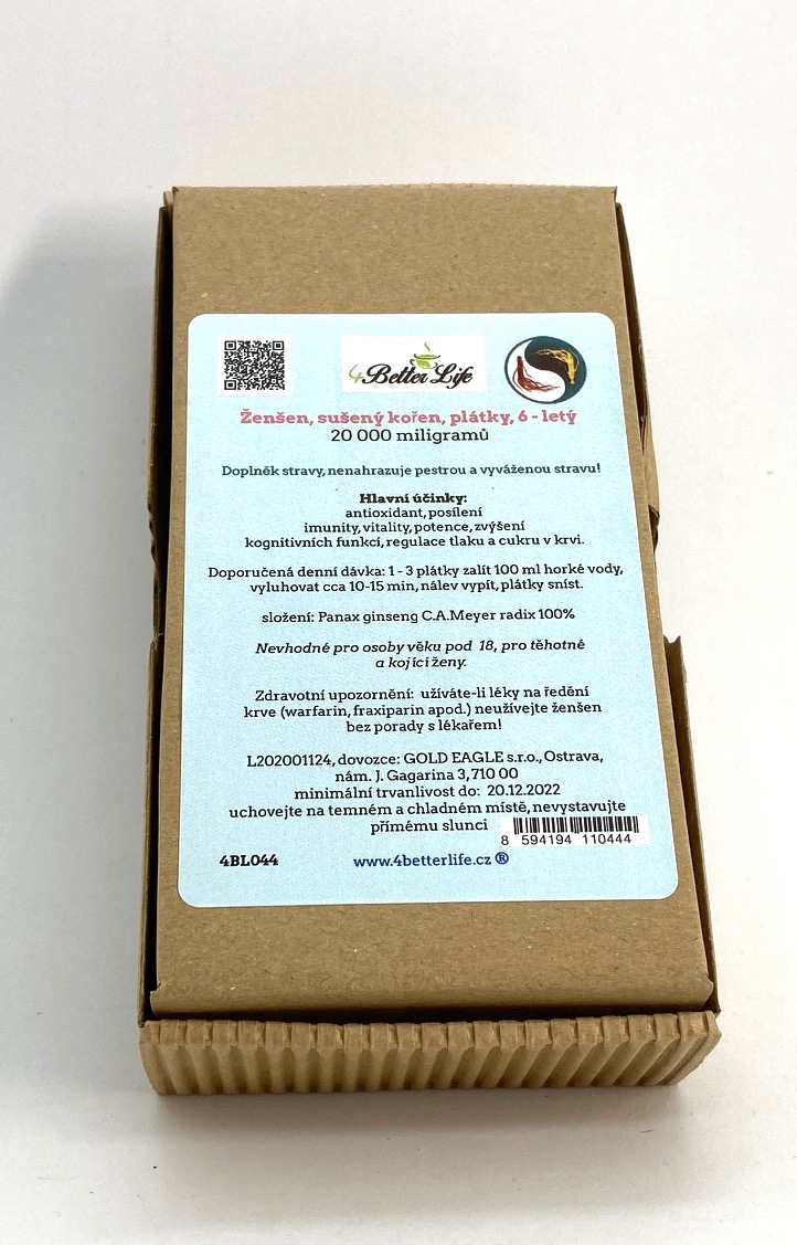 Panax Gingseng Pravy Cinsky Zensen Platkovany Koren Zti Lety
